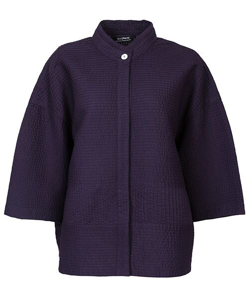 YACCOMARICARD / ヤッコマリカルド シャツ・ブラウス | ﾛｰﾝ総ﾋﾟﾝﾊｲﾈｯｸｳｴｽﾄ縦ﾋﾟﾝ五分袖ｼｬﾂ（ブラックチューリップ）