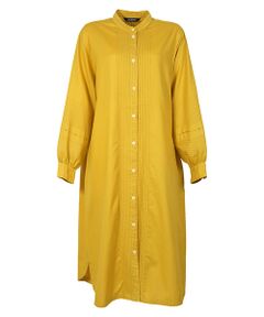 YACCOMARICARD / ヤッコマリカルド ロング・マキシ丈ワンピース | ｿﾌﾄﾂｲﾙｺｯﾄﾝ 袖boxﾀｯｸ配色ｶﾝﾇｷ 長袖OP