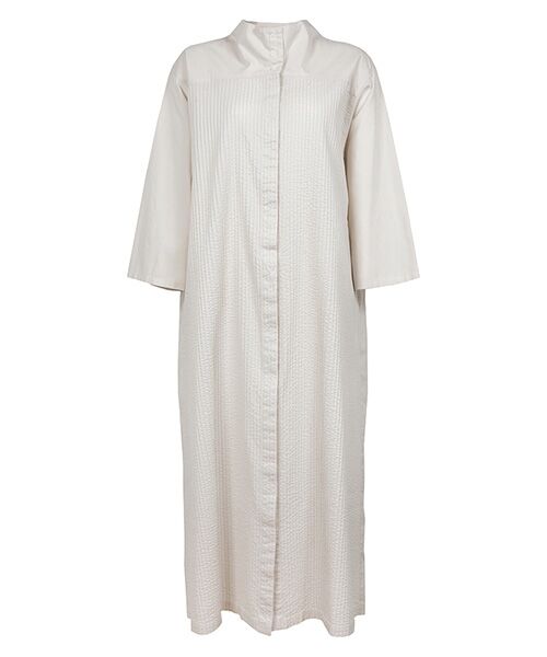 YACCOMARICARD/ヤッコマリカルド ローン+キャラコ部分ピン7分袖ボトルネックソフトAラインOP ホワイトクレイ サイズ2 YACCOMARICARD/ヤッコマリカルド ローン+キャラコ部分ピン7分袖ボトルネックソフトAラインOP ホワイトクレイ サイズ2