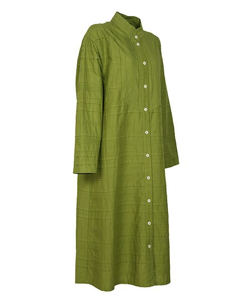 YACCOMARICARD / ヤッコマリカルド ロング・マキシ丈ワンピース | ﾛｰﾝ総ﾗﾝﾀﾞﾑﾋﾟﾝﾀｯｸ 胸ﾖｰｸﾀﾃ使い 長袖OP | 詳細1