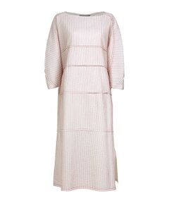 YACCOMARICARD / ヤッコマリカルド ロング・マキシ丈ワンピース | ﾛｰﾝ総ﾋﾟﾝﾁﾝｸﾞﾀｯｸ横切替襟無7分袖OP