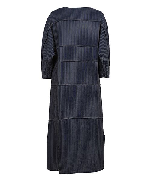 YACCOMARICARD / ヤッコマリカルド ロング・マキシ丈ワンピース | ﾛｰﾝ総ﾋﾟﾝﾁﾝｸﾞﾀｯｸ横切替襟無7分袖OP | 詳細2