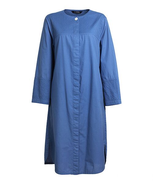 YACCOMARICARD/ヤッコマリカルド ローンキャラコ ヨーク&袖口ピン 襟無 ヒヨク 長袖OP ブルーオーキッド サイズ2 YACCOMARICARD/ヤッコマリカルド ローンキャラコ ヨーク&袖口ピン 襟無 ヒヨク 長袖OP ブルーオーキッド サイズ2