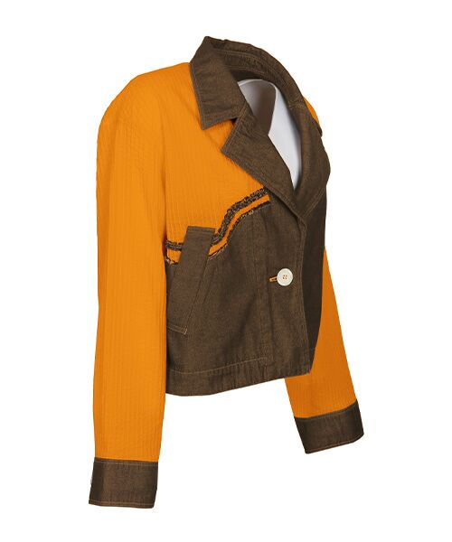 YACCOMARICARD / ヤッコマリカルド Gジャン・デニムジャケット | ｶﾂﾗｷﾞﾃﾞﾆﾑ+ﾛｰﾝ枯山水 ﾃｰﾗｰﾄﾞ襟JK | 詳細1