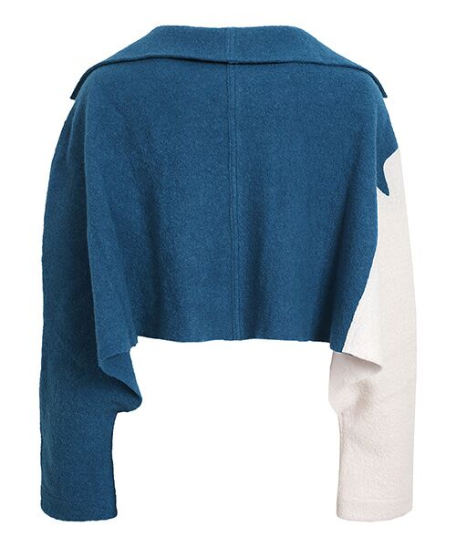 YACCOMARICARD / ヤッコマリカルド シャツ・ブラウス | 圧縮ニット銀杏モチーフパッチワーク ボレロJK | 詳細1