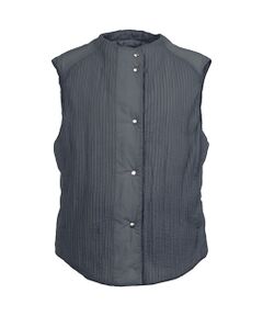 YACCOMARICARD / ヤッコマリカルド ベスト | リンクルナイロンキルト 部分タテピンドット釦ボトルネックVT