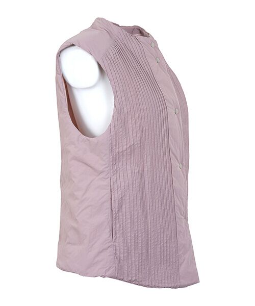 YACCOMARICARD / ヤッコマリカルド ベスト | リンクルナイロンキルト 部分タテピンドット釦ボトルネックVT | 詳細1