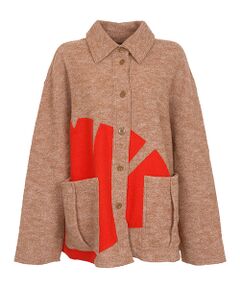 YACCOMARICARD / ヤッコマリカルド その他アウター | 圧縮ニット銀杏モチーフアップリケ　シャツ型JK