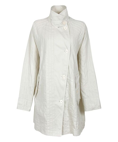 YACCOMARICARD / ヤッコマリカルド テーラードジャケット | コットンピケ ワイドピンタック ラグラン チュニック丈CT（シロコウイロ）