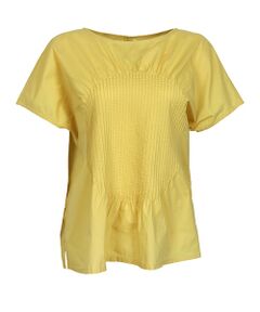 YACCOMARICARD / ヤッコマリカルド Tシャツ | ローン円型ピンモチーフ 丸襟フレンチ袖 P/OBL