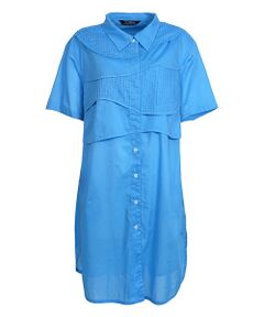 YACCOMARICARD / ヤッコマリカルド シャツ・ブラウス | 100ボイル 波型レイヤー切替 半袖チュニック丈BL