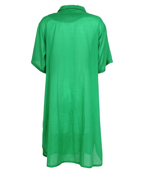 YACCOMARICARD / ヤッコマリカルド シャツ・ブラウス | 100ボイル 波型レイヤー切替 半袖チュニック丈BL | 詳細2