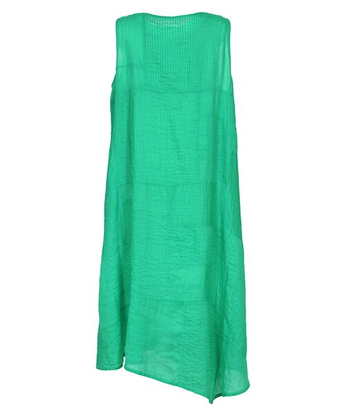 YACCOMARICARD / ヤッコマリカルド ロング・マキシ丈ワンピース | ラミーボイルアートフレームワーク アシメAライン 袖ナシOP | 詳細2