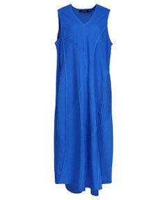 YACCOMARICARD / ヤッコマリカルド ロング・マキシ丈ワンピース | ローン総ピン 笹柄パッチワーク ウエストマーク 袖無OP