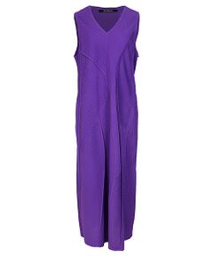 YACCOMARICARD / ヤッコマリカルド ロング・マキシ丈ワンピース | ローン総ピン 笹柄パッチワーク ウエストマーク 袖無OP