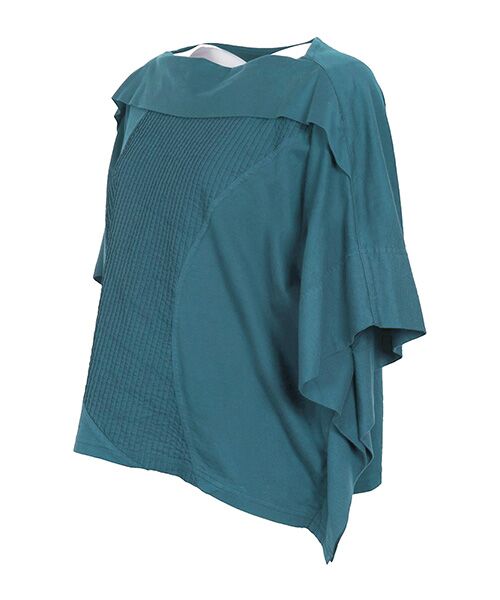 YACCOMARICARD / ヤッコマリカルド カットソー | 60CS+ローンくまどり ドレープ襟フレンチ袖CSTOP | 詳細1