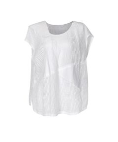 YACCOMARICARD / ヤッコマリカルド シャツ・ブラウス | ラミーボイル折り紙 クルーネックフレンチ袖 P/O BL