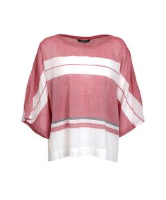 YACCOMARICARD / ヤッコマリカルド シャツ・ブラウス | タック入り80ムルムル 横縞 半袖 T型 P/O BL