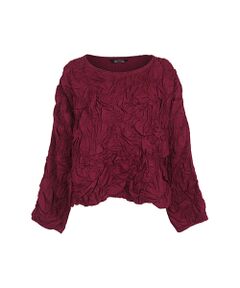 YACCOMARICARD / ヤッコマリカルド シャツ・ブラウス | ローン前リンクルギャザー後横ピン丸首長袖PO