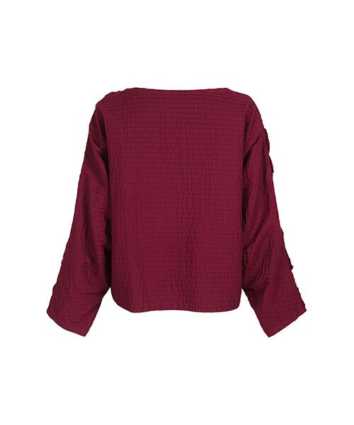 YACCOMARICARD / ヤッコマリカルド シャツ・ブラウス | ローン前リンクルギャザー後横ピン丸首長袖PO | 詳細2