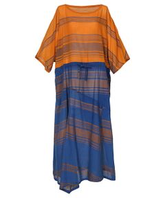 YACCOMARICARD / ヤッコマリカルド ロング・マキシ丈ワンピース | 80ムルムル配色 ドロスト付　半袖P/O OP