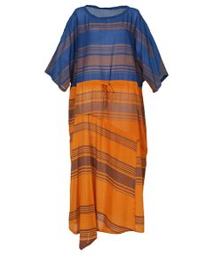 YACCOMARICARD / ヤッコマリカルド ロング・マキシ丈ワンピース | 80ムルムル配色 ドロスト付　半袖P/O OP