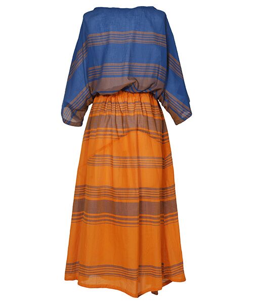 YACCOMARICARD / ヤッコマリカルド ロング・マキシ丈ワンピース | 80ムルムル配色 ドロスト付　半袖P/O OP | 詳細3