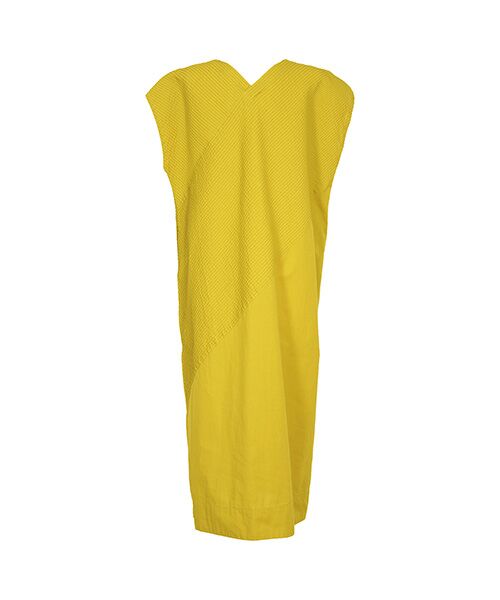 YACCOMARICARD / ヤッコマリカルド ロング・マキシ丈ワンピース | キャラコ部分ピン 斜めアシメピン 衿ナシフレンチ袖 OP | 詳細2