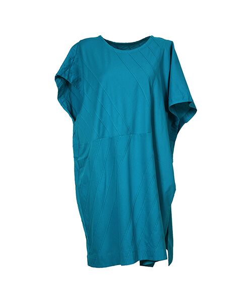 YACCOMARICARD / ヤッコマリカルド Tシャツ | 60CSローン 左右アシメピン&無地 袖ナシ チュニックCS（ピーコック）