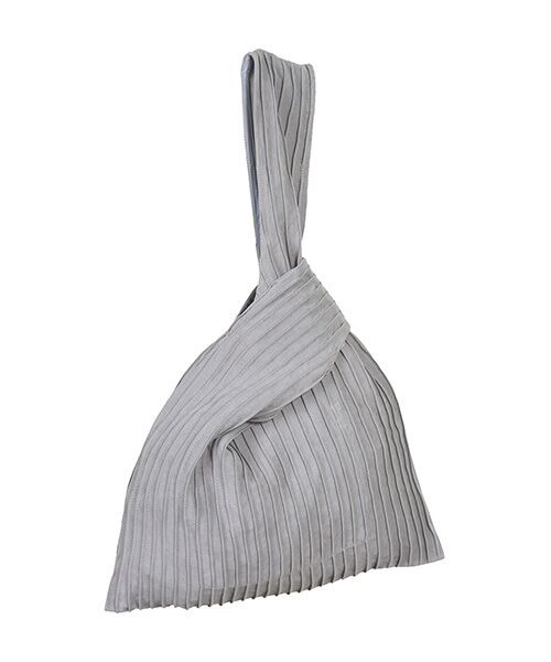 YACCOMARICARD / ヤッコマリカルド ハンドバッグ | ポリエステルスウェード総ピン手持ちバック（ライトグレー）