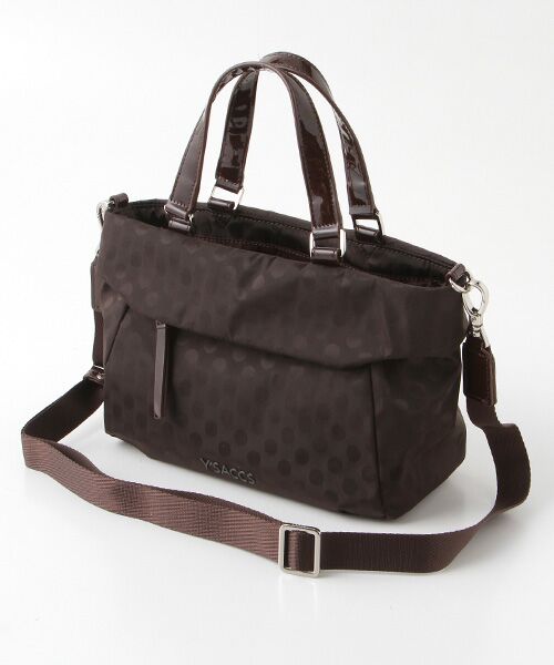 Y'SACCS/イザック PolkaDots口折れミニトート ブラウン FREE Y'SACCS/イザック PolkaDots口折れミニトート ブラウン FREE