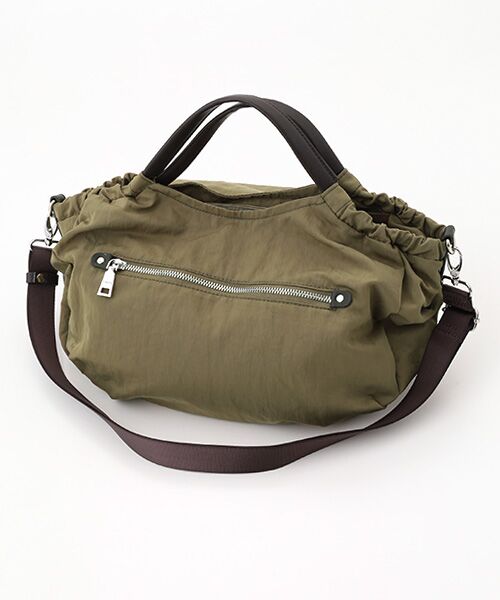 Y'SACCS/イザック 【Y'SACCS vous et】サイドギャザー2WAYトート Mサイズ カーキ FREE Y'SACCS/イザック 【Y'SACCS vous et】サイドギャザー2WAYトート Mサイズ カーキ FREE