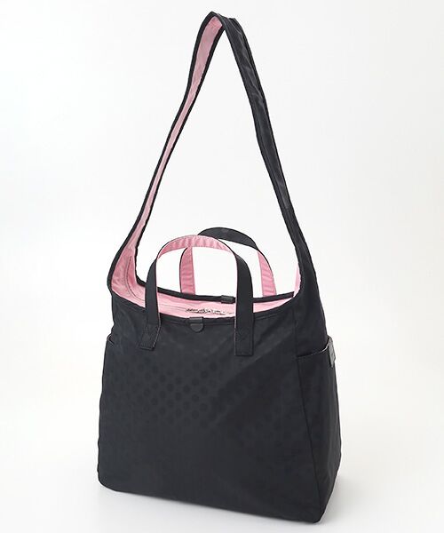 Y'SACCS/イザック 小西真奈美×Y'SACCS Polka Dots ハンドル付きアクティブショルダーバッグ ブラック FREE Y'SACCS/イザック 小西真奈美×Y'SACCS Polka Dots ハンドル付きアクティブショルダーバッグ ブラック FREE