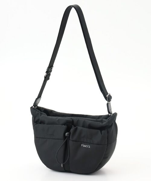 Y'SACCS/イザック ドローストリング コンビカラーショルダー mini ブラック FREE