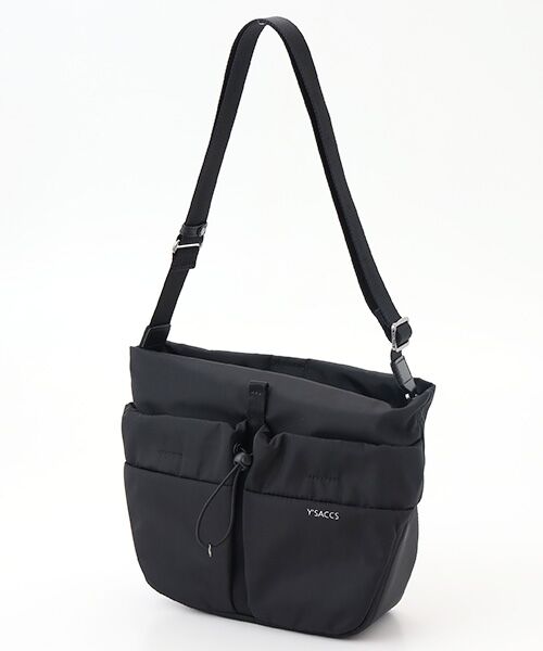 Y'SACCS/イザック ドローストリング コンビカラーショルダー ブラック FREE Y'SACCS/イザック ドローストリング コンビカラーショルダー ブラック FREE