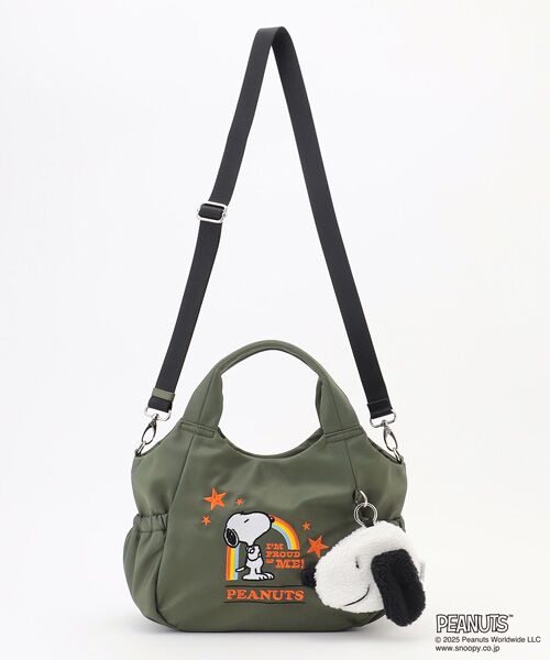 Y'SACCS / イザック トートバッグ | SNOOPYデザイン サイドギャザー2wayトート　Sサイズ(レインボー） | 詳細21