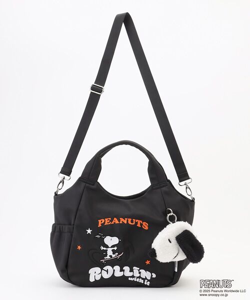 Y'SACCS / イザック トートバッグ | SNOOPYデザイン サイドギャザー2wayトート　Mサイズ(スケートボード） | 詳細4
