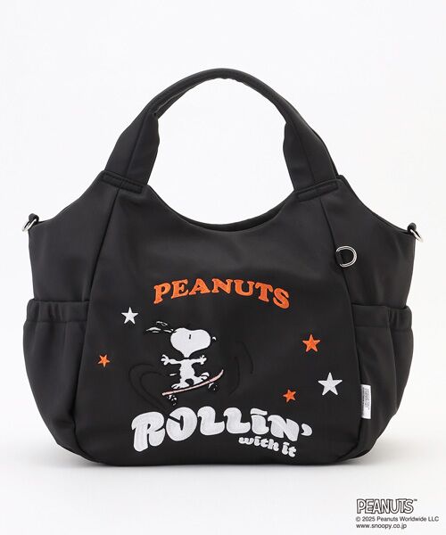 Y'SACCS / イザック トートバッグ | SNOOPYデザイン サイドギャザー2wayトート　Mサイズ(スケートボード） | 詳細5