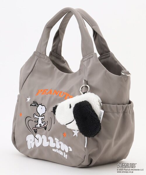 Y'SACCS / イザック トートバッグ | SNOOPYデザイン サイドギャザー2wayトート　Mサイズ(スケートボード） | 詳細10