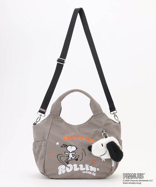 Y'SACCS / イザック トートバッグ | SNOOPYデザイン サイドギャザー2wayトート　Mサイズ(スケートボード） | 詳細13