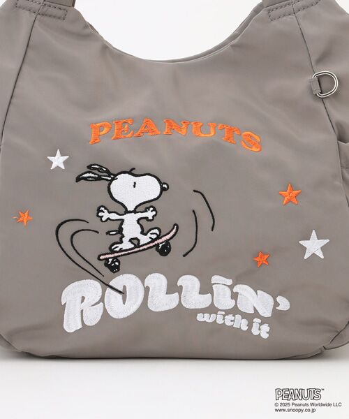 Y'SACCS / イザック トートバッグ | SNOOPYデザイン サイドギャザー2wayトート　Mサイズ(スケートボード） | 詳細14