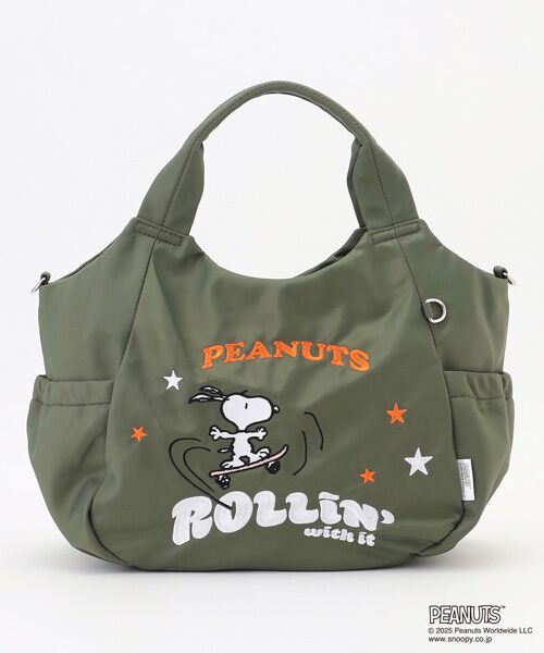 Y'SACCS / イザック トートバッグ | SNOOPYデザイン サイドギャザー2wayトート　Mサイズ(スケートボード） | 詳細23