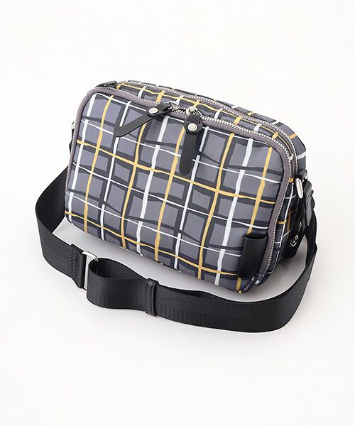Y'SACCS / イザック ショルダーバッグ | ドローイングチェック撥水ショルダーバッグ | 詳細6