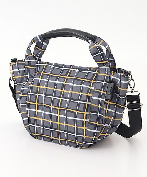 Y'SACCS / イザック トートバッグ | ドローイングチェック撥水2WAYトートバッグ（グレー）
