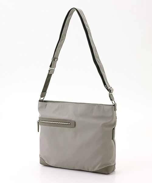 Y'SACCS / イザック ショルダーバッグ | アシメファスナーポケットショルダー（グレージュ）