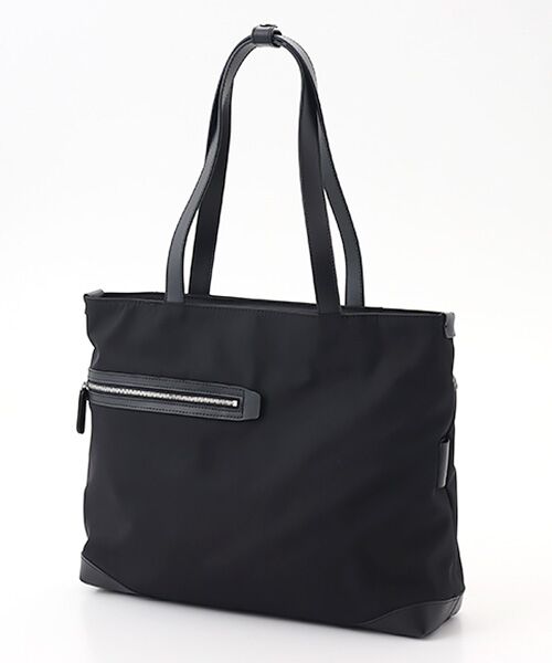 Y'SACCS / イザック トートバッグ | アシメファスナーポケットトート（ブラック）