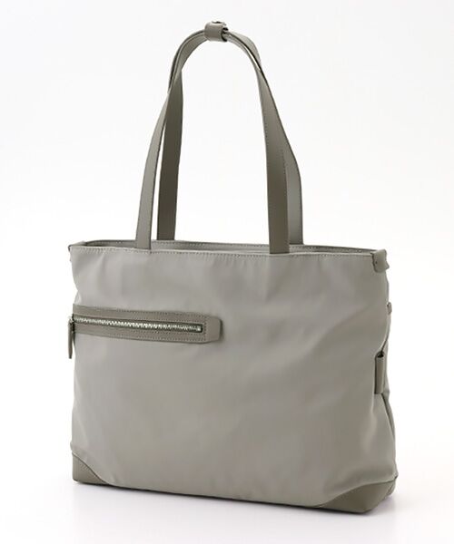 Y'SACCS / イザック トートバッグ | アシメファスナーポケットトート（グレージュ）