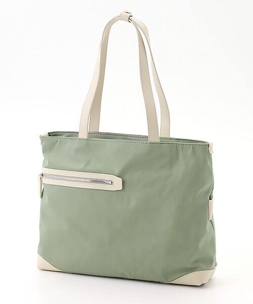 Y'SACCS / イザック トートバッグ | アシメファスナーポケットトート（ライトグリーン）