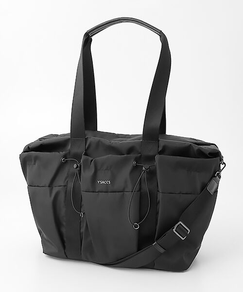 Y'SACCS / イザック トートバッグ | ドローストリング コンビカラービッグトート（ブラック）