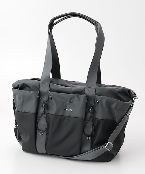 Y'SACCS / イザック トートバッグ | ドローストリング コンビカラービッグトート（ダークグレー）